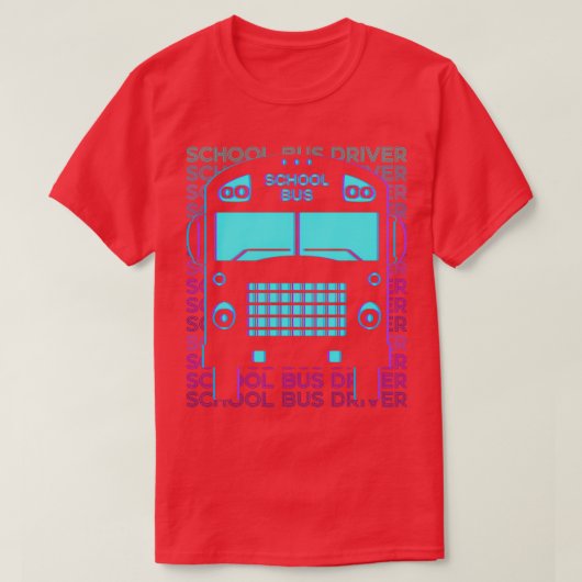 Schoolbusbestuurdersretro T-shirt (Design voorkant)