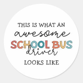 Schoolbusbestuurderswaardering Funny Gift Ronde Sticker