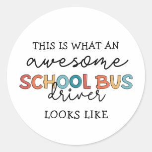 Schoolbusbestuurderswaardering Funny Gift Ronde Sticker