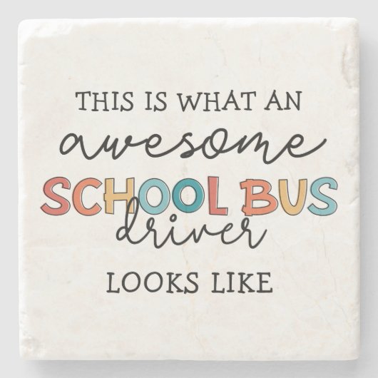 Schoolbusbestuurderswaardering Funny Gift Stenen Onderzetter (Voorkant)