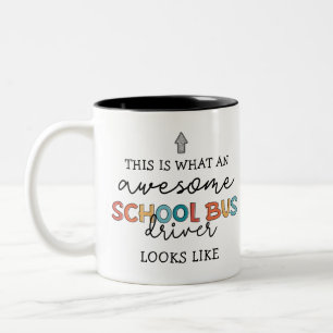 Schoolbusbestuurderswaardering Funny Gift Tweekleurige Koffiemok