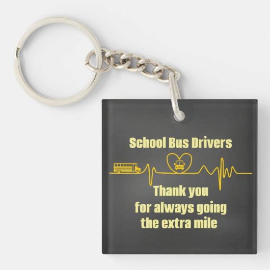 Schoolbusbestuurderswaardering Sleutelhanger (Voorkant)