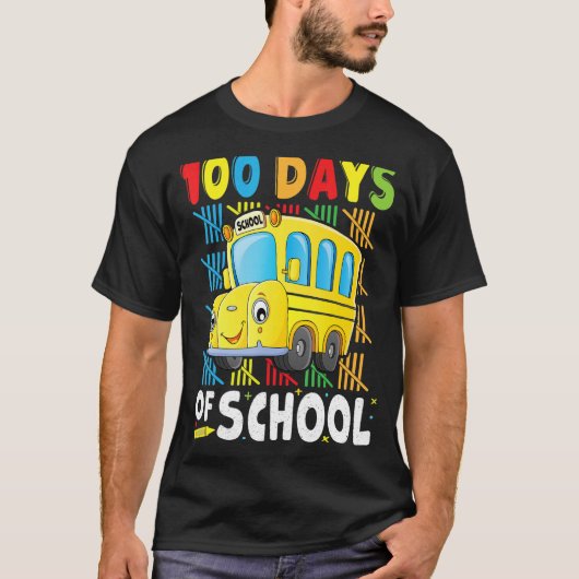 Schoolbuschauffeur 100 dagen schoolkleding t-shirt (Voorkant)