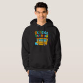 Schoolbuschauffeur 100 dagen schoolmondkapje hoodie (Voorkant volledig)