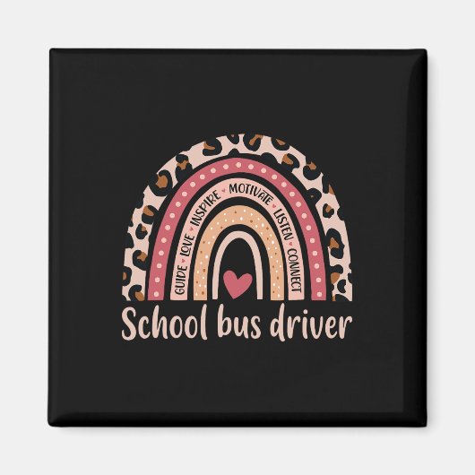 Schoolbuschauffeur 100e dag van schoolbuschauffeur magneet (Voorkant)