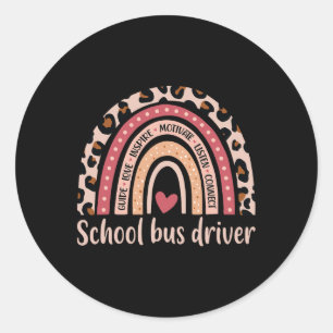 Schoolbuschauffeur 100e dag van schoolbuschauffeur ronde sticker