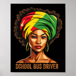 Schoolbuschauffeur Afro Afrikaans Amerikaan Zwart Poster