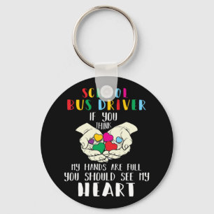 Schoolbuschauffeur als je denkt dat mijn handen vo sleutelhanger