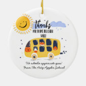schoolbuschauffeur bedankt je voor je extra kilome keramisch ornament (Achterkant)