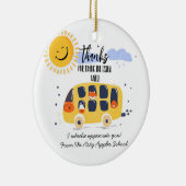 schoolbuschauffeur bedankt je voor je extra kilome keramisch ornament (Rechts)