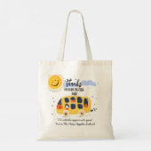 schoolbuschauffeur bedankt je voor je extra kilome tote bag (Achterkant)