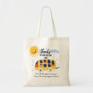schoolbuschauffeur bedankt je voor je extra kilome tote bag