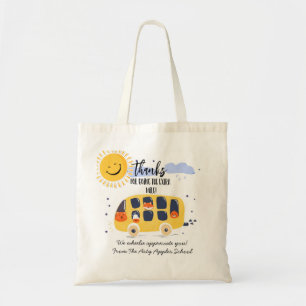 schoolbuschauffeur bedankt je voor je extra kilome tote bag