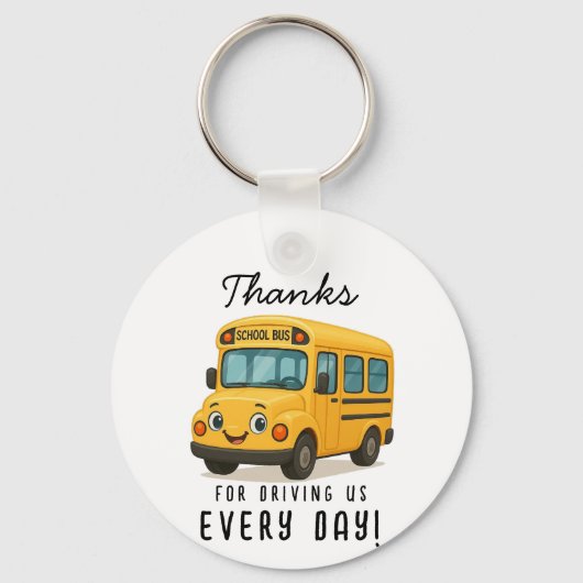 Schoolbuschauffeur Bedankt sleutel, veilig rijden Sleutelhanger (Achterkant)