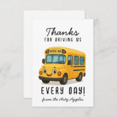 Schoolbuschauffeur Bedankt, veilig rijden Bedankkaart (Voorkant / Achterkant)