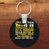 Schoolbuschauffeur Bekijk Kinder spiegel drijven Sleutelhanger (Voorkant)