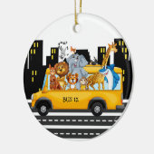 Schoolbuschauffeur - Bekijk terug Keramisch Ornament (Links)