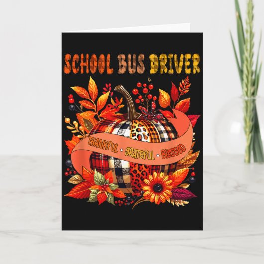 Schoolbuschauffeur dankbaar dankbaar Thanksgiving Kaart (Voorkant)