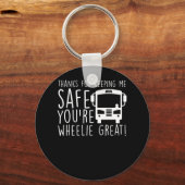 Schoolbuschauffeur die veilig wieltje houdt geweld sleutelhanger (Voorkant)