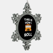 Schoolbuschauffeur Dit is hoe ik moet rollen Tin Sneeuwvlok Ornament (Links)
