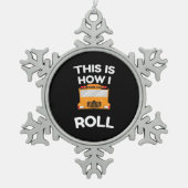 Schoolbuschauffeur Dit is hoe ik moet rollen Tin Sneeuwvlok Ornament (Voorkant)
