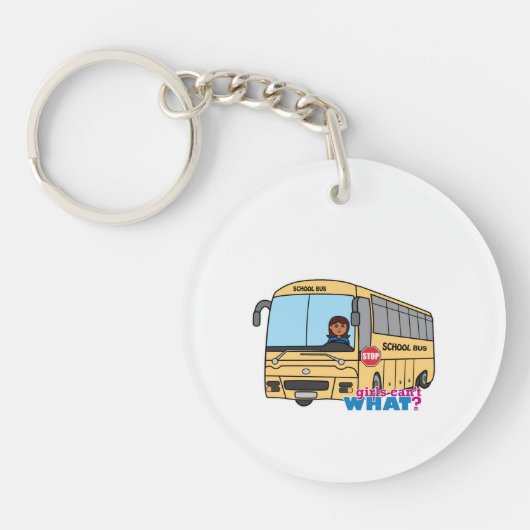 Schoolbuschauffeur donker sleutelhanger (Voorkant)