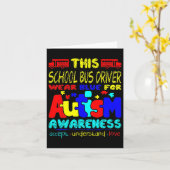 Schoolbuschauffeur Draag blauw voor autisme Kaart (Gele Bloem)