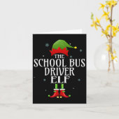 Schoolbuschauffeur Elf Xmas Matching Family Group  Kaart (Gele Bloem)