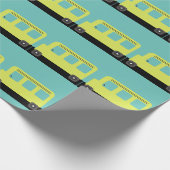 Schoolbuschauffeur Geel Confetti Leraar Inpakken Cadeaupapier (Hoek)