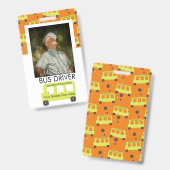 Schoolbuschauffeur Gele Confetti Kinderopvang Badg Badge (Voor- en achterkant)