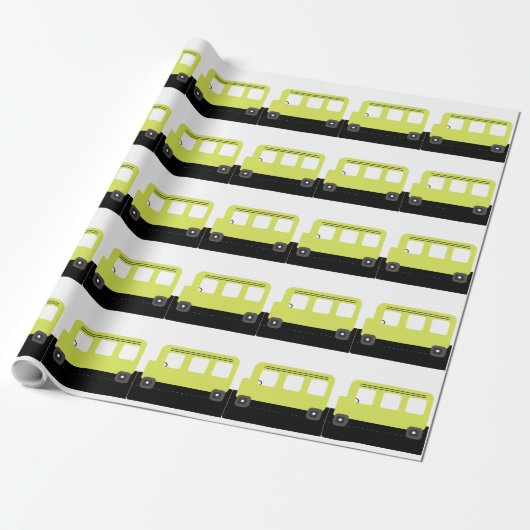 Schoolbuschauffeur Gele Confetti Leraar Cadeaupapier (Uitgerold)
