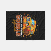 Schoolbuschauffeur Gobble Squad Thanksgiving Herfs Fleece Deken (Voorkant (Horizontaal))