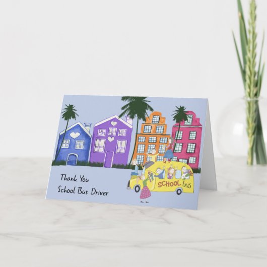 Schoolbuschauffeur Hartelijk dank Feestdagen Kaart (Voorkant)