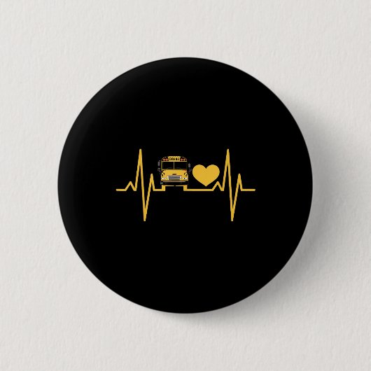 Schoolbuschauffeur Hartslag Ronde Button 5,7 Cm (Voorkant)