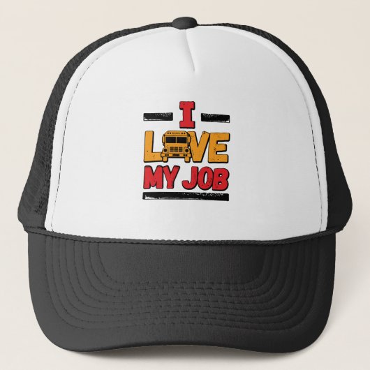 Schoolbuschauffeur Ik Hou Van Mijn Baan Trucker Pet (Voorkant)