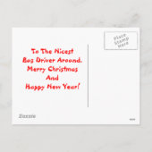 Schoolbuschauffeur Kerst Briefkaart (Achterkant)