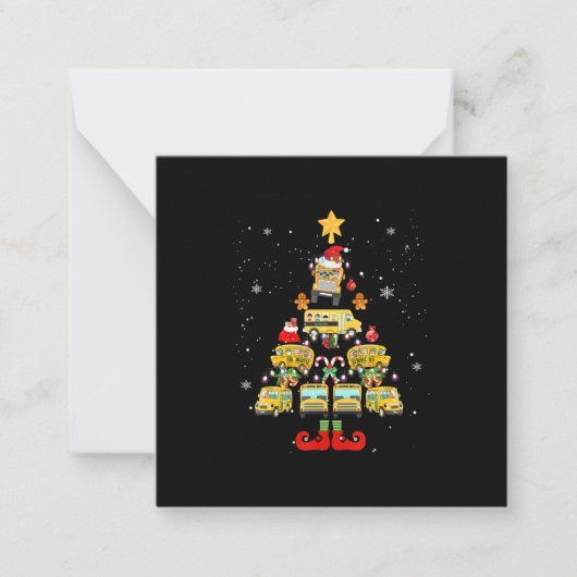 Schoolbuschauffeur Kerstboomcadeau Notitiekaartje (Voorkant)