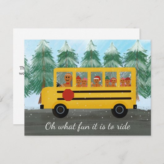 Schoolbuschauffeur — Kerstleraar Briefkaart (Voorkant / Achterkant)
