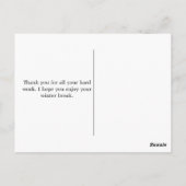 Schoolbuschauffeur — Kerstleraar Briefkaart (Achterkant)