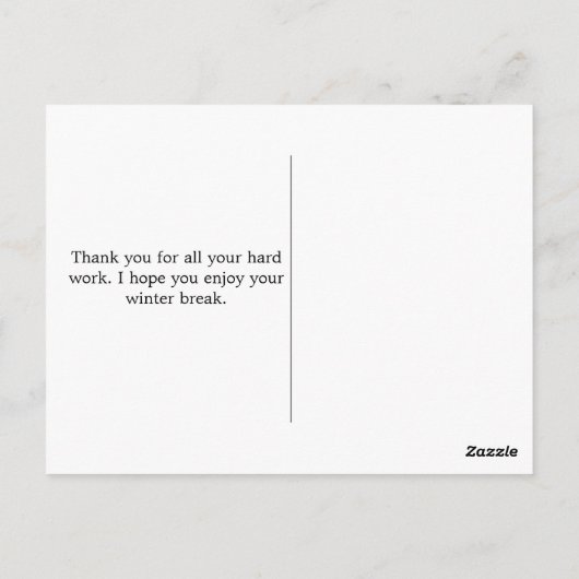 Schoolbuschauffeur — Kerstleraar Briefkaart (Achterkant)