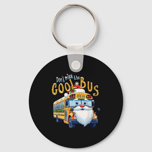 Schoolbuschauffeur Kerstmis Mis de Coole Bus Niet Sleutelhanger (Voorkant)