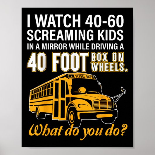 Schoolbuschauffeur Kijk uit naar Kinder station Bo Poster (Voorkant)