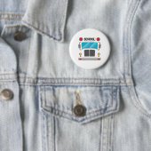 Schoolbuschauffeur kostuum Halloween Fun Volwassen Ronde Button 5,7 Cm (In situ)