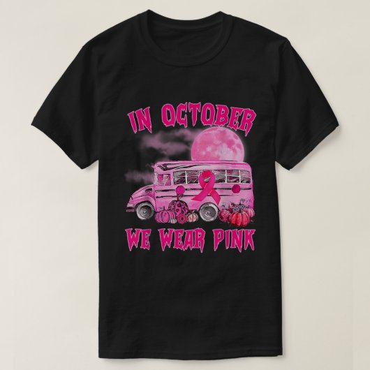 Schoolbuschauffeur Leopard Breast Cancer Awareness T-shirt (Design voorkant)