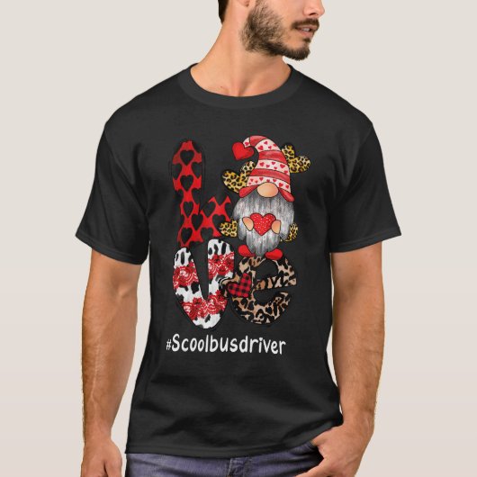 Schoolbuschauffeur liefde Kabouter hart Valentijns T-shirt (Voorkant)