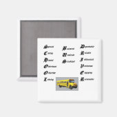 Schoolbuschauffeur Magneet (Voorkant / Achterkant)