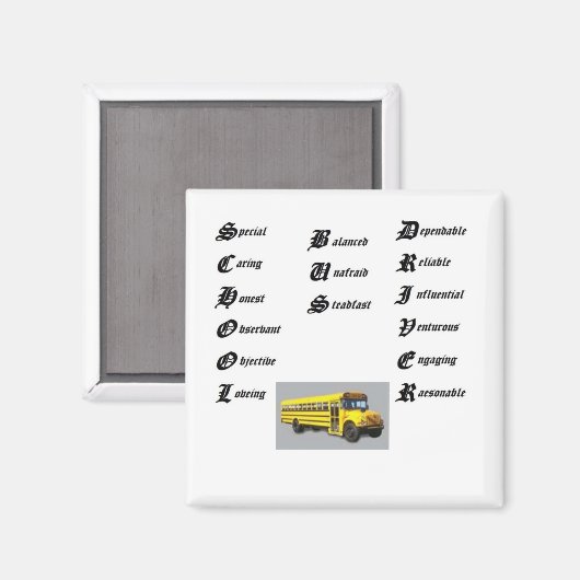 Schoolbuschauffeur Magneet (Voorkant / Achterkant)
