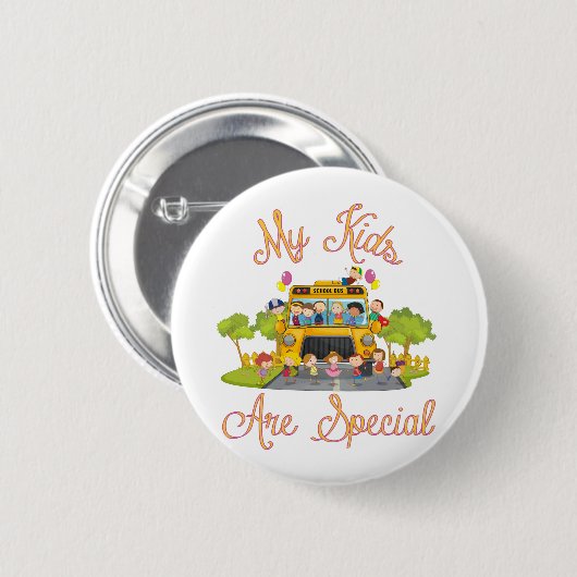 Schoolbuschauffeur Mijn kinderen zijn speciaal Ronde Button 5,7 Cm (Voorkant /achterkant)