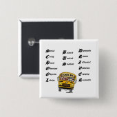 Schoolbuschauffeur, miniatuurCA56F3F0clipkunst Vierkante Button 5,1 Cm (Voorkant /achterkant)