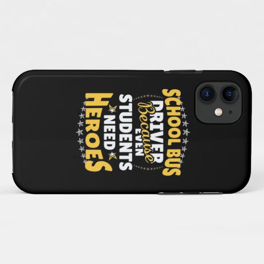 Schoolbuschauffeur omdat studenten helden nodig he Case-Mate iPhone case (Achterkant (horizontaal))